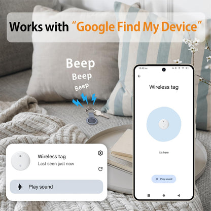 Bestray GPS Tracker Android, Air Smart Tag Compatible with Google Find My (Android Only), Key Finder for Keys, Luggage, Suitcase, Wallet, IP66 Waterproof, 4 Pack