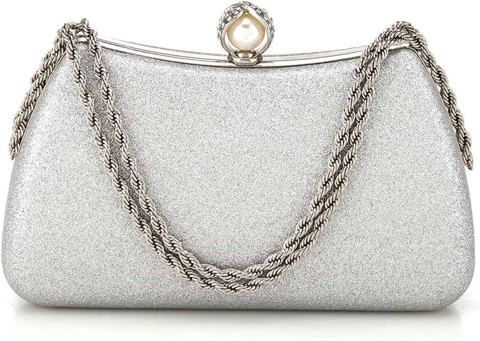 Buric Evening Clutch Bag for Women Glitter Shiny Dress Purse Wedding Bride Handbags Evening Clutches for Cocktail Party