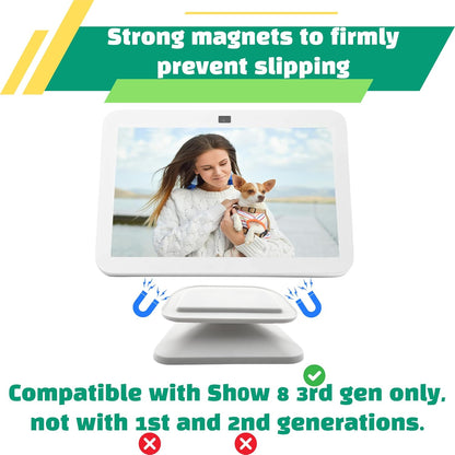 Sintron Adjustable Magnetic Stand Mount for Echo Show 5 (3rd Gen) & iPhone Models, Smart Display Stand Holder for Show 5 3rd Gen with 360 Degree Rotation, Swivel Tilt Function, Anti-Slip Base (Black)