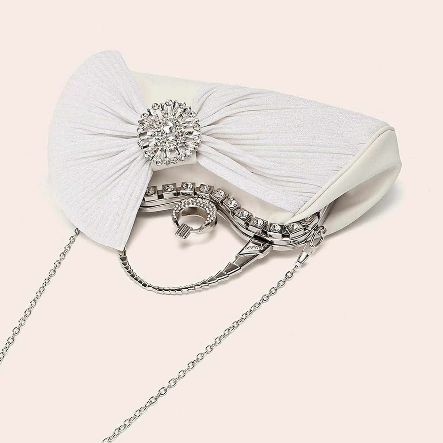 Buric Clutch Purses for Women Rhinestone Evening Handbag Bridal Wedding Prom Purse Formal Party Bow Tie Clutch for Women