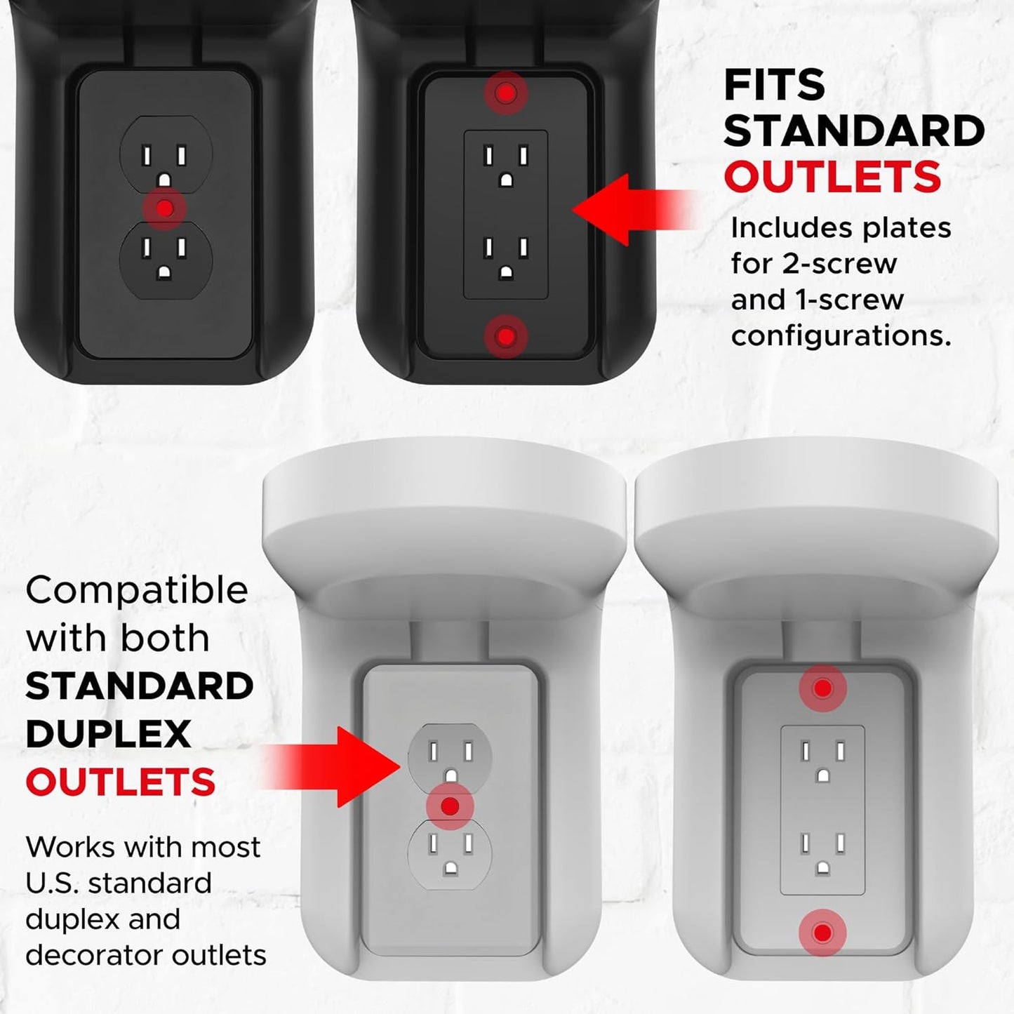 ERA100 Shelf Wall Outlet AC, White, Home, Compatible with Sonos ERA 100, Plug Mount Organizer, Bathroom, Kitchen, Bedrooms, Cord Management, Easy Installation, Mounting Kit Included
