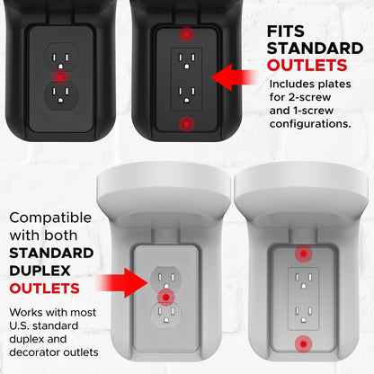 ERA100 Shelf Wall Outlet AC, White, Home, Compatible with Sonos ERA 100, Plug Mount Organizer, Bathroom, Kitchen, Bedrooms, Cord Management, Easy Installation, Mounting Kit Included