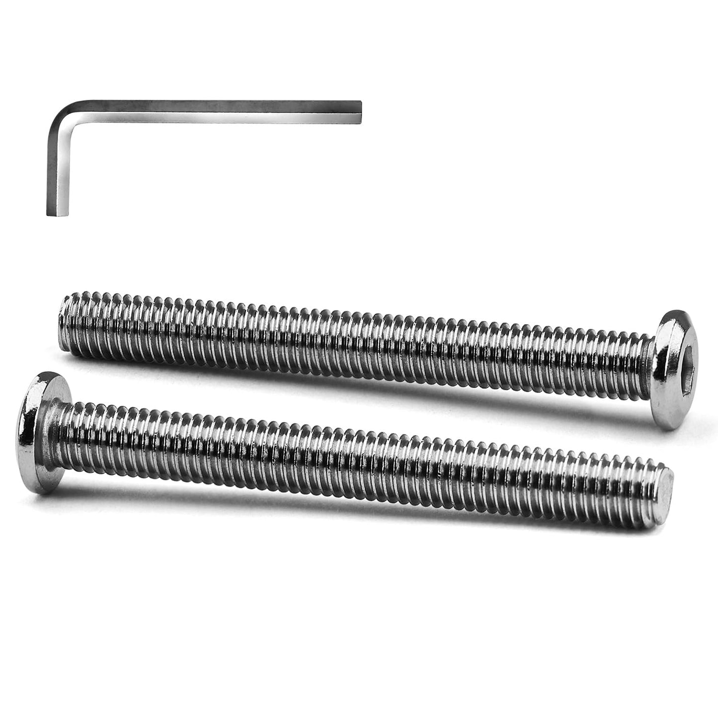M8 x 16mm 20 PCS Flat Head Hex Socket Cap Screws Bolt, Furniture Bolts, 304 Stainless Steel 18-8, Full Thread (with Hex Spanner)