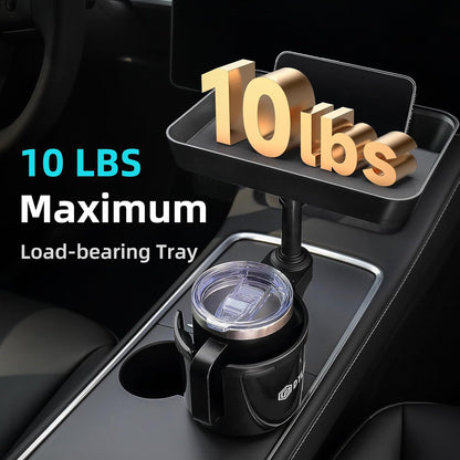 Car Cup Holder Expander | Adjustable Cup Holder Tray Table with Phone Slot for Large Bottles & Travel