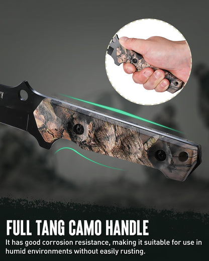 Mossy Oak 2-Piece Hunting Knives Gut Hook Set with Sheath Fixed Blade Stainless Steel Blades