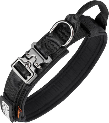 EXCELLENT ELITE SPANKER Tactical Dog Collar Nylon Adjustable K9 Collar Military Dog Collar Heavy Duty Metal Buckle with Handle(Coyote Brown-XL)