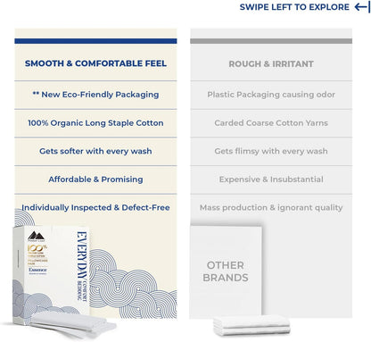 Mayfair Linen 100% Organic Cotton Percale Sheets Full Size - White Cotton Percale Sheets Full, 4 Piece Full Percale Sheet Sets, Soft & Crisp, Cooling Sheets, 16" Deep Pocket Hotel Sheets Full Size