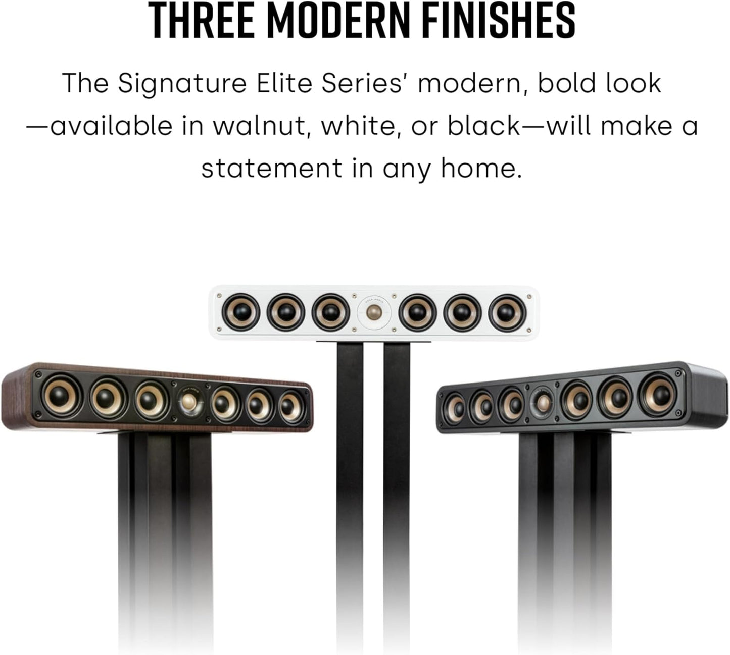 Polk Signature Elite ES35 Slim Center Channel Speaker - Hi-Res Audio Certified, Dolby Atmos & DTS:X Compatible, 1" Tweeter & (6) 3" Woofers, Dual Power Port for Effortless Bass, Stunning Black