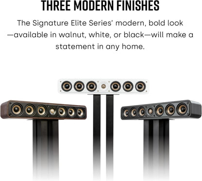 Polk Signature Elite ES35 Slim Center Channel Speaker - Hi-Res Audio Certified, Dolby Atmos & DTS:X Compatible, 1" Tweeter & (6) 3" Woofers, Dual Power Port for Effortless Bass, Stunning Black