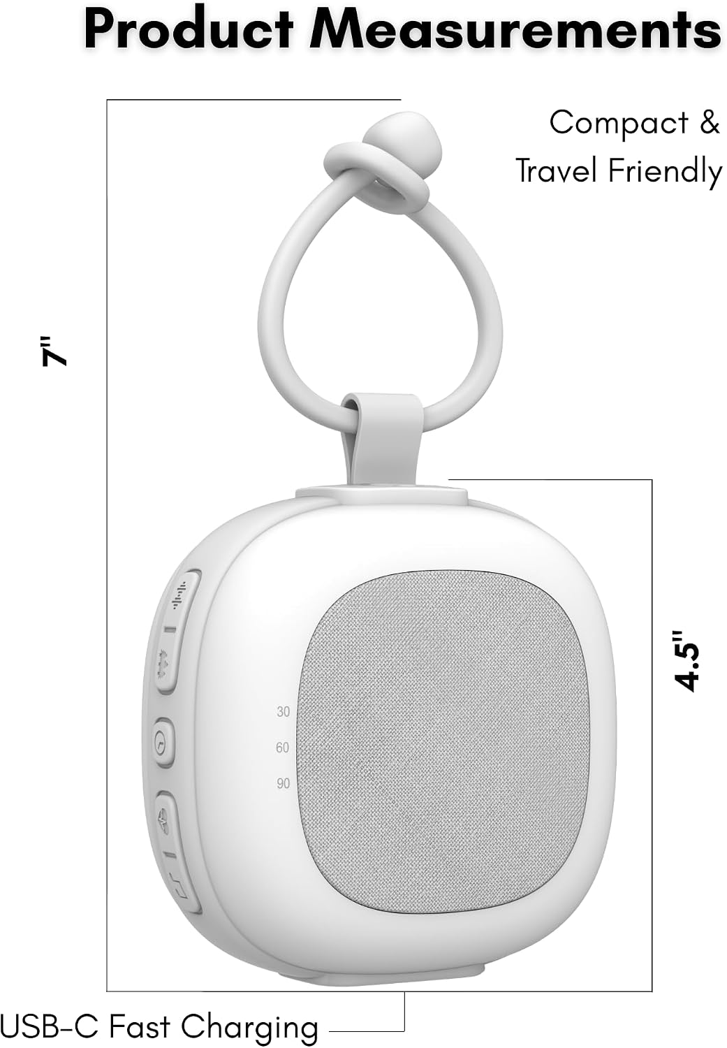 Dream Nest Baby White Noise Machine with Cry Sensor & Night Light – 32 Soothing Sounds, Portable USB‑C Rechargeable Sound Machine for Newborns, Infants & Toddlers