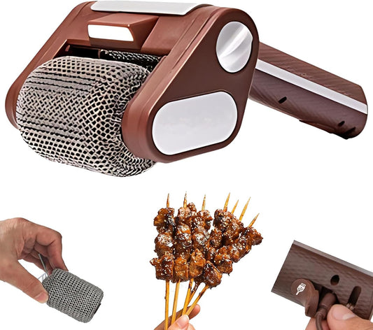 Cordless Electric Grill Brush, Stainless Steel Power Roller Blasts Rotating Cleaning Brush with Built-in Led Lights, Rechargeable BBQ Brush Cleaner for Outdoor BBQ Bathroom and Kitchen