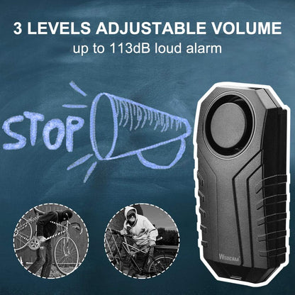 WSDCAM Bike Alarm Horn with Remote Loud 113dB, Waterproof Wireless Antitheft Vibration Bicycle Alarm with Bike Horn for Adults Mountain Bike Road Bicycle Scooter