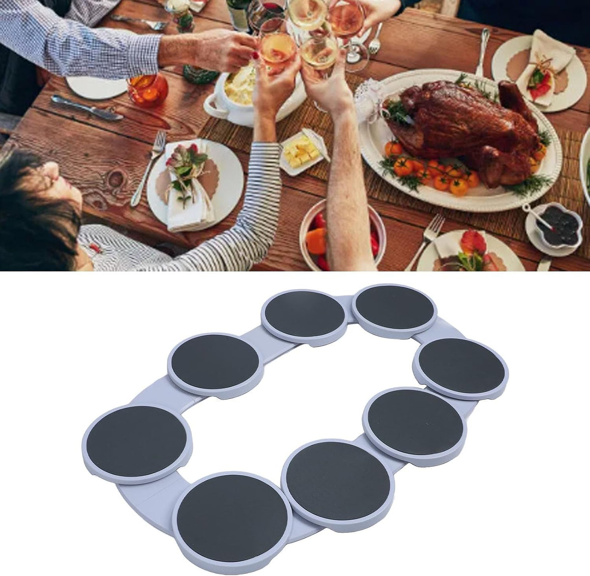 Lazy Susan Turntable, 360° Rotation Turntable Tray for Kitchen, Dining Room, Gatherings, Family Events, Reusable Portable Rotating Food Rotating Serving Turntable
