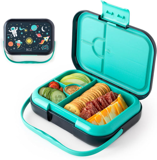 BOZ Kids Bento Lunch Box - 4 Compartment Kids Lunch Containers for Ages 3 to 7 - Leak Proof, Dishwasher Safe