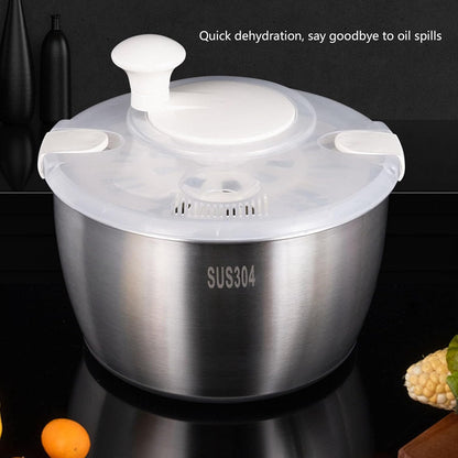 Srliya Stainless Steel Salad Spinner Multifunctional Large Capacity Lettuce Spinner Vegetable Dryer Fruit Washer Drain Basket
