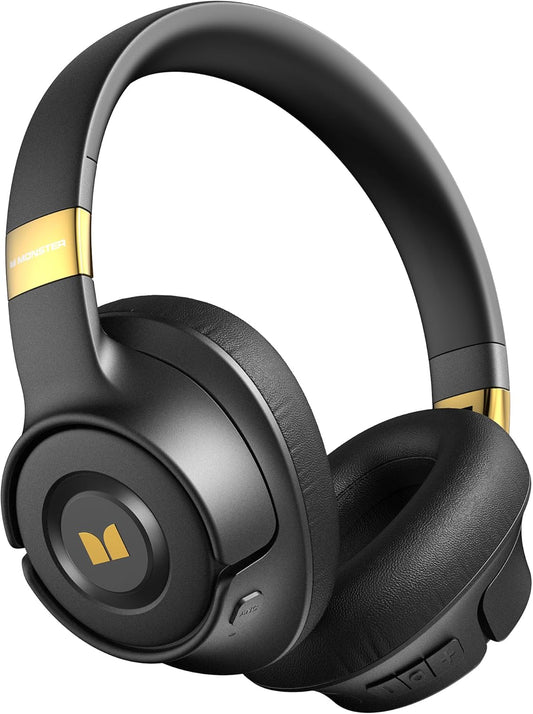 Monster Persona SE ANC Active Noise Cancelling Headphones, Bluetooth Headphones Over Ear with 60H Playtime, HiFi Stereo Audio, Deep Bass, Wireless Headphones for Home Office (Dark Black)