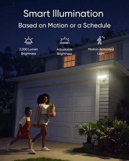 eufy Floodlight Camera E340 with AC Cable, Security Camera Outdoor, 360° PTZ, 24/7 Recording, 2.4G/5G Wi-Fi, 2000 LM, Motion Detection, Built-in Siren, Dual Cam, HB3 Compatible, No Monthly Fee