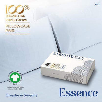 Mayfair Linen 100% Organic Cotton Percale Sheets Full Size - White Cotton Percale Sheets Full, 4 Piece Full Percale Sheet Sets, Soft & Crisp, Cooling Sheets, 16" Deep Pocket Hotel Sheets Full Size