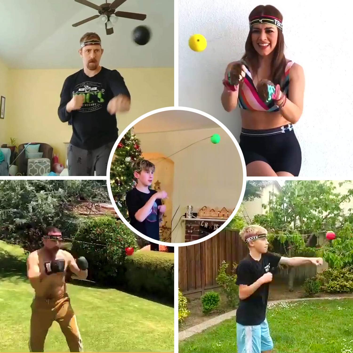 Reflex Ball Family Pack with Counter App | Online Community for Boxing Ball, Ideal for Coordination, Punching, Stress Relief, Home Workouts & Fitness | Stocking Stuffer Gift for All Ages - PuriLite