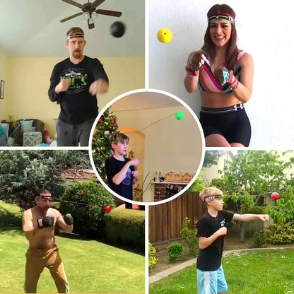 Reflex Ball Family Pack with Counter App | Online Community for Boxing Ball, Ideal for Coordination, Punching, Stress Relief, Home Workouts & Fitness | Stocking Stuffer Gift for All Ages - PuriLite