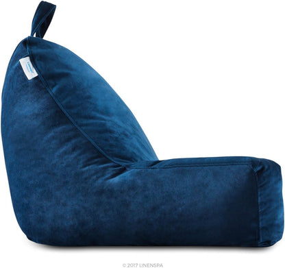 Linenspa Shredded Foam Reading Pillow - Perfect for Adults, Teens, and Kids - Velour Cover - 3 Year U.S. Warranty, Stone