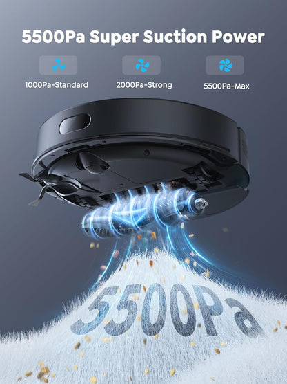 Vyzzle Robot Vacuum, 5000 Pa Robot Vacuum and Mop Gray