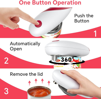 Osnil Rechargeable Electric can Opener for Seniors, Arthritis and Mum Automatic Open Any Size can with Smooth Edge Food-Safe with Rechargeable Battery and USB Cable