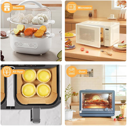 Air Fryer Liners,100Pcs 8.6" Square Air Fryer Parchment Paper Liners for 3 to 8 QT Baskets, Non-Stick & Oil Proof and Food Grade Baking Alternative to Foil for Easy Cleanup