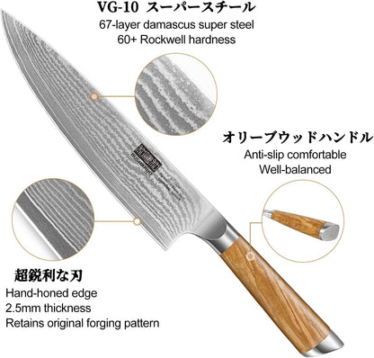 HOSHANHO Damascus Fillet Knife 7 Inch, Professional VG-10 Super Steel Boning Knife, Ultra Sharp Fish Knife with Ergonomic Handle