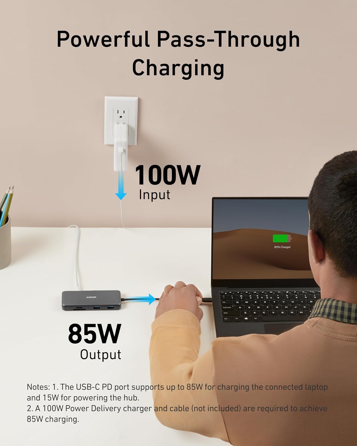 Anker USB C Hub, PowerExpand 8-in-1 USB C Adapter, with 100W Power Delivery, 4K 60Hz HDMI Port, 10Gbps USB C and 2 USB A Data Ports, Ethernet Port, microSD and SD Card Reader, for MacBook Pro and More