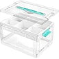 Superio Storage Bins with Lids- 3 Pack, 1.85 Qt Clear Boxes for Organizing, Stackable Plastic Containers- BPA Free, Non-Toxic, Odor Free, Organizer for Home, Office, Dorm
