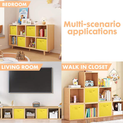 ShellKingdom Storage Bins, Foldable Fabric Storage Cubes And Cloth Organizer Drawer For Closet And Toys, 6 Pack (Lavender+Light Blue+Pink)