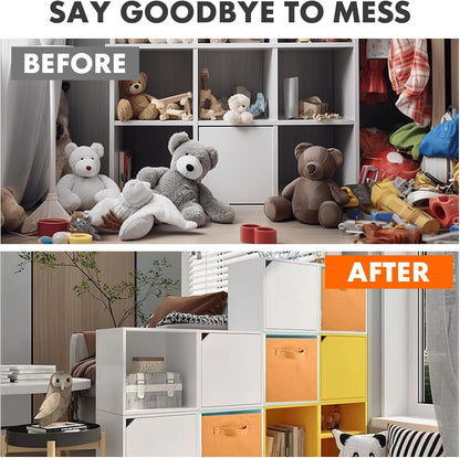 ShellKingdom Storage Bins, Foldable Fabric Storage Cubes And Cloth Organizer Drawer For Closet And Toys, 6 Pack (Lavender+Light Blue+Pink)