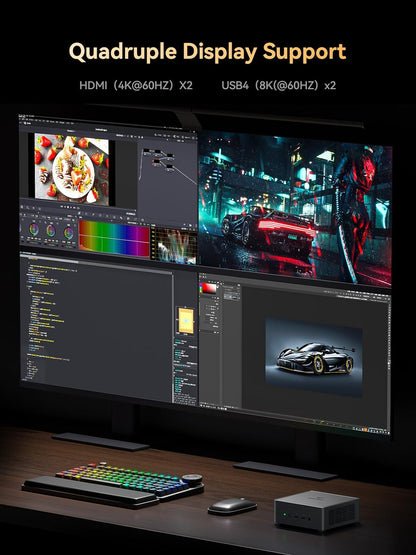 MINISFORUM UM760 Slim Mini PC AMD Ryzen 5 7640HS(6C/12T, up to 4.3GHz) 16GB RAM 1TB SSD Micro Computer, HDMI(4K), DP(4K),USB4(8K) Triple Video Output, AMD Radeon 760M Graphics 2.5G LAN Small PC