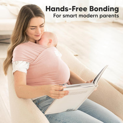 KeaBabies Baby Wrap Carrier - All in 1 Original Baby Carrier Newborn To Toddler Sling, Easy to Wear, Hands Free Bonding, Lightweight, Breathable Infant Wraps (Trendy Black)