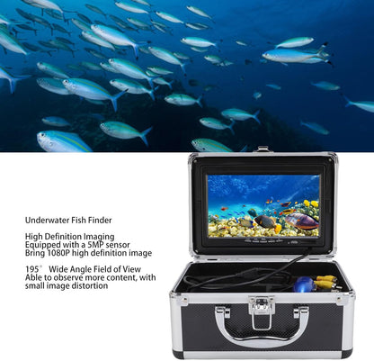 Sanpyl Underwater Fishing Camera, 1080P HD Fish Finder with 195° Wide Angle View and 7 Inch Screen, for Ice Lake Boat Kayak Fishing, 20m Cable (US Plug)