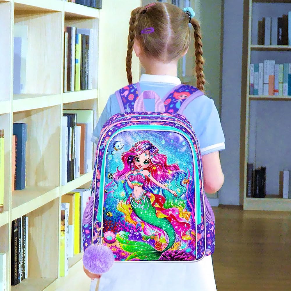 3pcs Backpack for Boys and Girls, 16” Kids Kindergarten Bookbag with Lunch Box, Cute Elementary Backpacks for Boy Girl