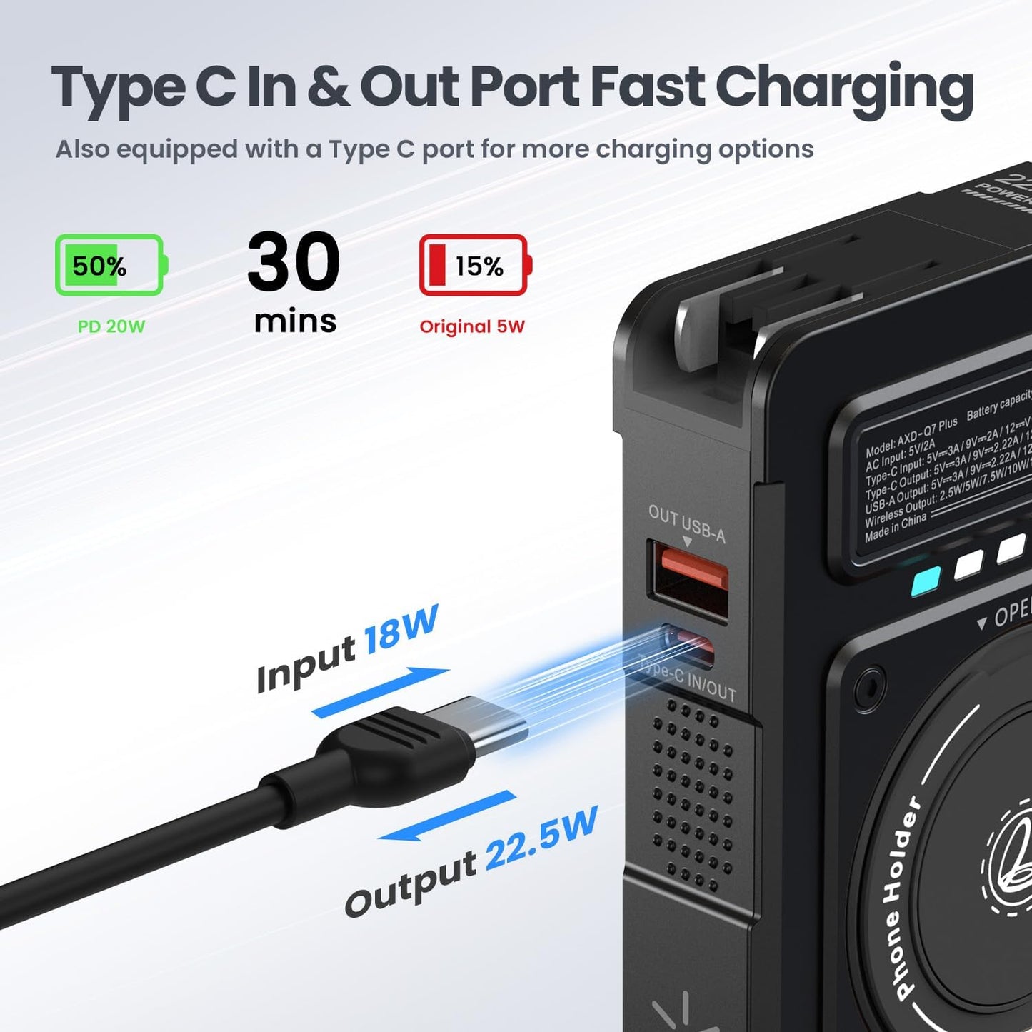 ummz for Magsafe Battery Pack 10000mAh,5-in-1 Magnetic Portable Charger with Wall Plug, Wireless Power Bank for Apple Watch,22.5W Fast Charging PowerBank for iPhone 17 Pro Max/16/15/14/13/12 Mini