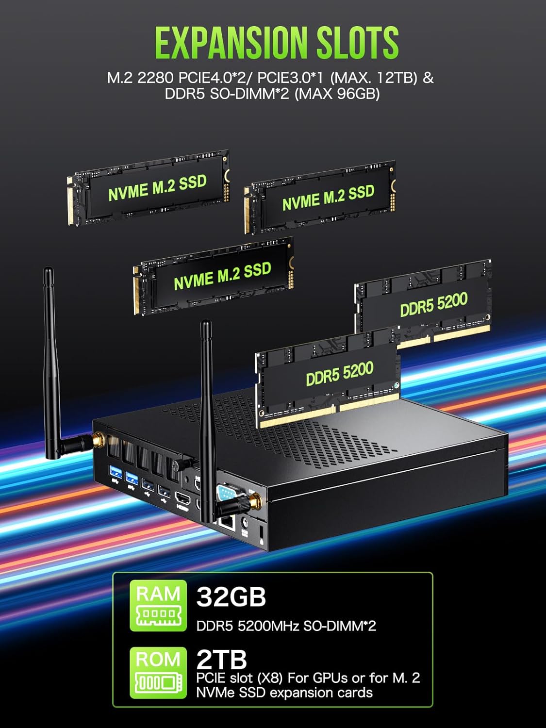 GMKtec Mini PC Intel Core i9 12900HK(14C/20T 5.0 GHz) W11 Pro, Desktop Computer 32GB DDR4 RAM+1TB NVMe SSD, Triple 4K Display, WiFi 6, BT5.2, USB-C M3 Plus