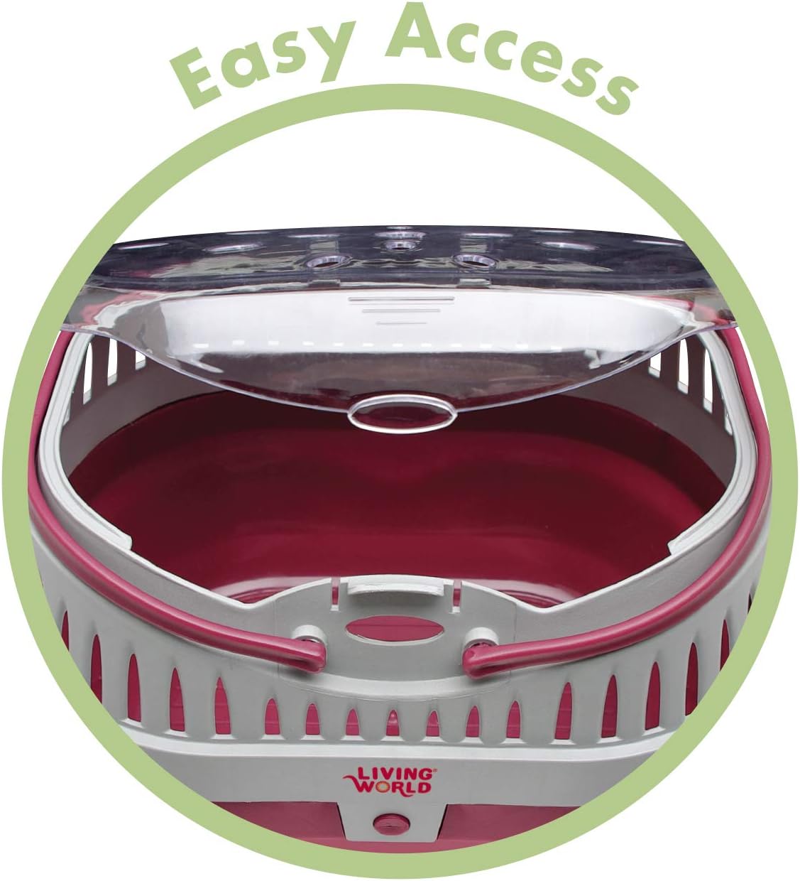 Living World 60888 Pet Carrier, Red/Grey, Large