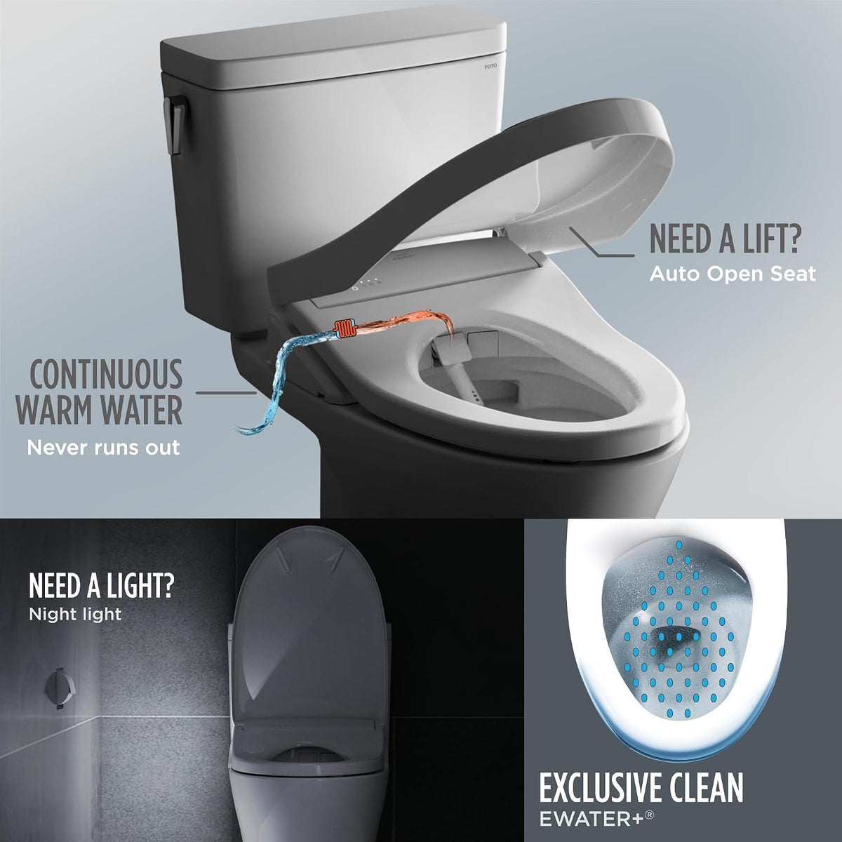 TOTO SW4736AT40#01 WASHLET+ Electronic Bidet Toilet Seat, Cotton White