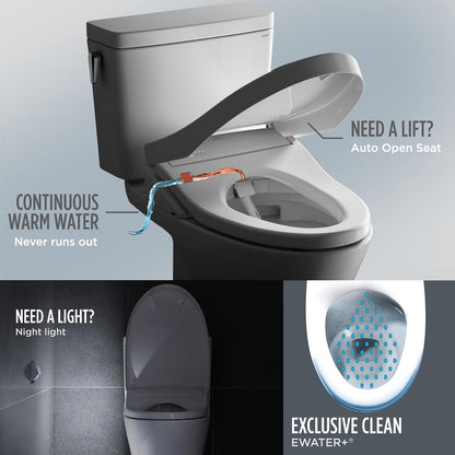 TOTO SW4736AT40#01 WASHLET+ Electronic Bidet Toilet Seat, Cotton White