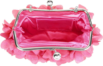 JAMBHALA Clutch Evening Handbags Floral Appliques Small Clutch Purses for Women