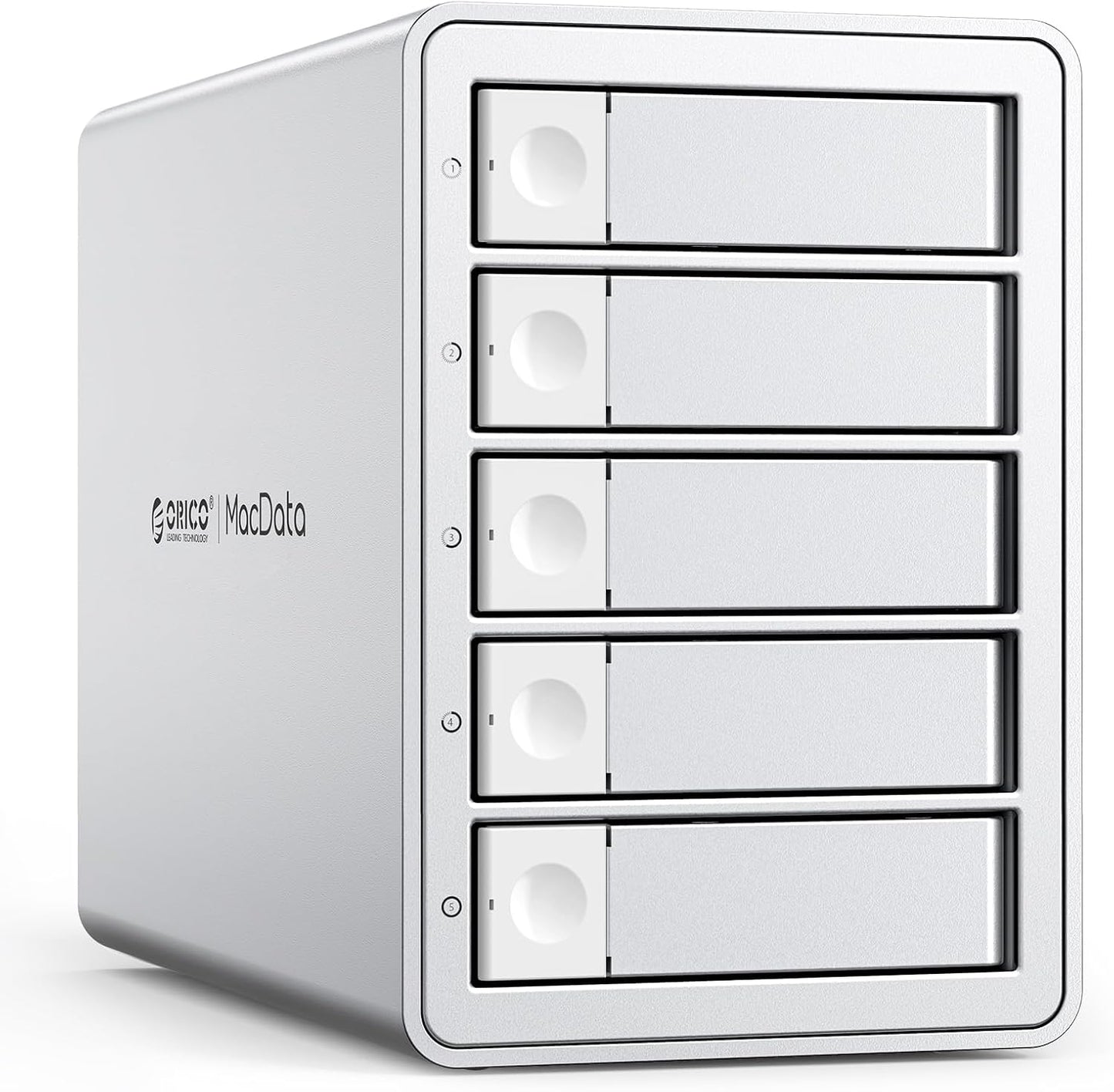 ORICO Daisy-Chain 5 Bay Hard Drive Enclosure USB 3.2 Gen 2 Aluminum Das Enclosure Support 22TB and Expansion Max Up to 330TB for 3.5-inchs HDD -9958C3