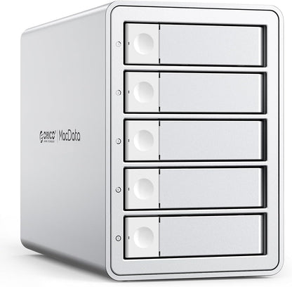 ORICO Daisy-Chain 5 Bay Hard Drive Enclosure USB 3.2 Gen 2 Aluminum Das Enclosure Support 22TB and Expansion Max Up to 330TB for 3.5-inchs HDD -9958C3