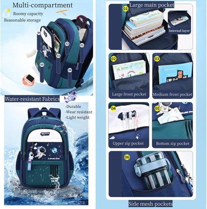 MITOWERMI Astronaut-space Backpack for Boys-Girls Elementary Middle School Bags for Girls Kids Bookbag