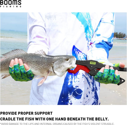 Booms Fishing G05 Fish Lip Gripper Saltwater, 9.4" Plastic Catfish Grippers Pliers, Fish Grabber Tool with Lanyard, Fish Grips for Kayak Fishing Accessories, Great Fish Holder for Caught Fish