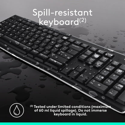 Logitech MK270 Wireless Keyboard and Mouse Combo for Windows, 2.4 GHz Wireless, Compact Mouse, 8 Multimedia and Shortcut Keys, 2-Year Battery Life, for PC, Laptop - Rose