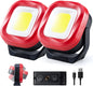 ORHOMELIFE Magnetic Work Light, 42 LEDs 1000 Lumens Rechargeable Portable Magnetic Flashlight Inspection Light for Car Repair, Camping, Emergency & Job Site Lighting (2 PCS)