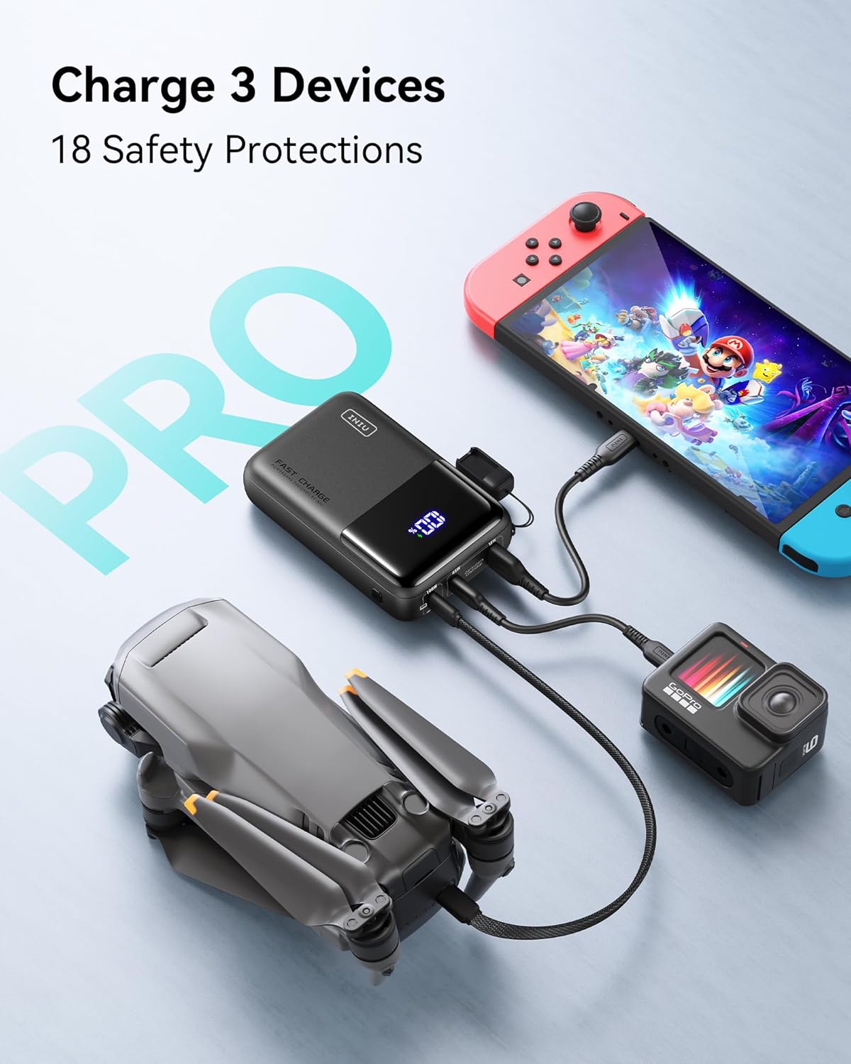 INIU Power Bank, 25000mAh 100W High Capacity Laptop & Phone Small Portable Charger, Fast Charging Flight Cruise Ship Family Trip Accessories Battery Pack for College Student Travelers Boys Girls, Blue